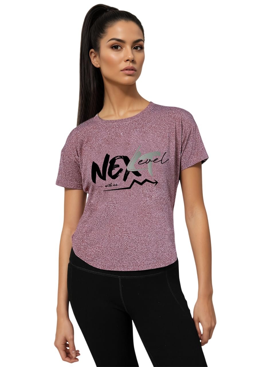 CHKOKKO Womens Stylish Activewear Quick Dry Lightweight Breathable Printed Round Neck Half Sleeve Regular Fit Gym T Shirt for Sports Yoga and Training - Image 14