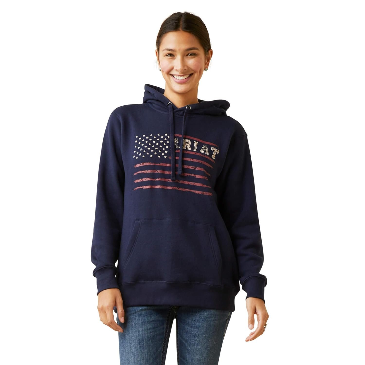 ARIAT Men's WMS Logo Hood Charcoal Heather - Image 5