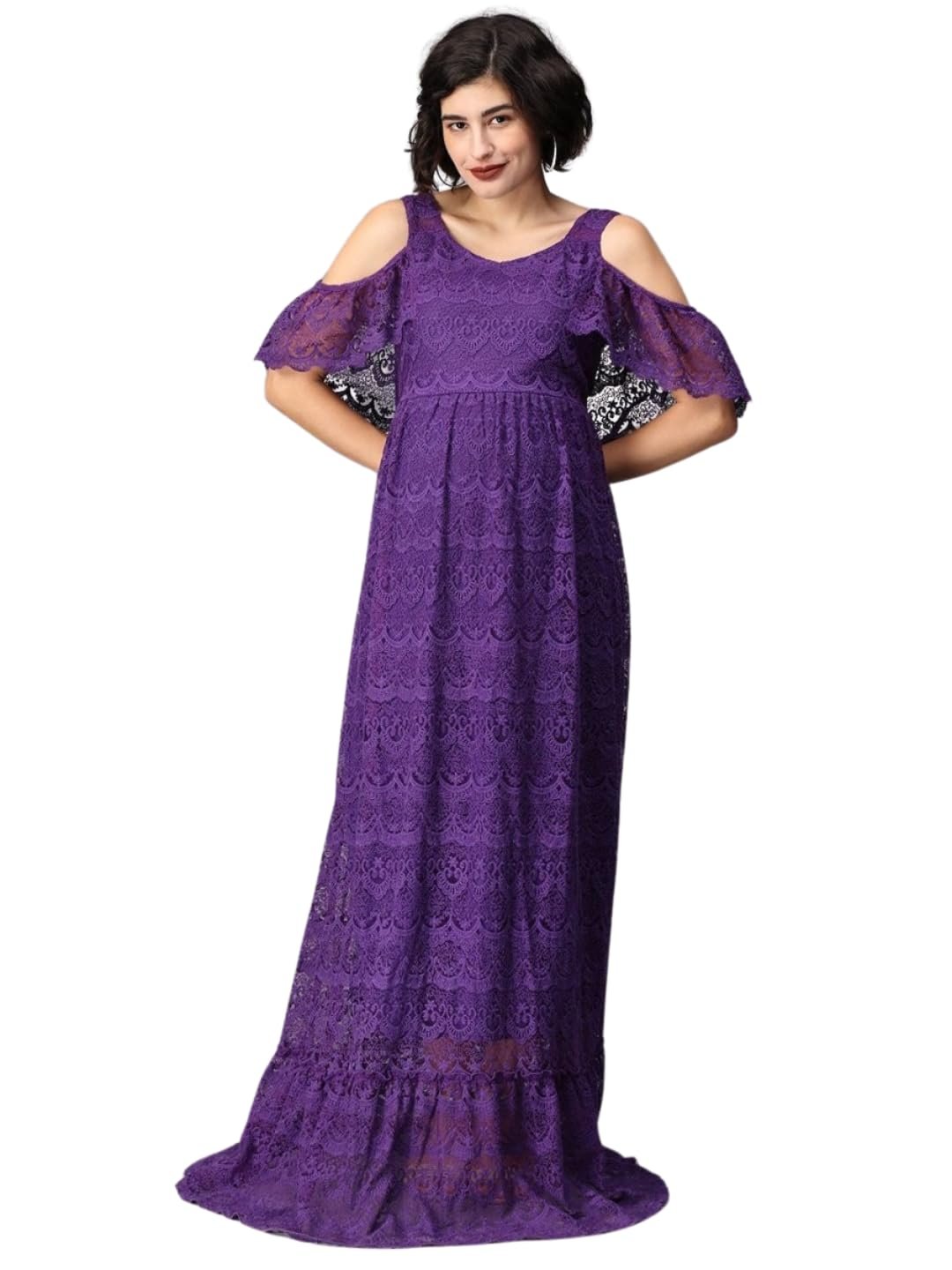 The Mom Store Maternity Gown for Women | Comfortable & Stylish Pregnancy Wear for New Mom | Elegant & Trendy Nursing Baby Shower Dress for Photoshoot - Image 8