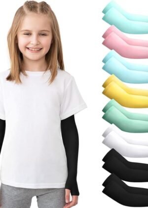 INFISPACE Kids Arm Sleeves for Girls| Cool Summer Sports Bracelet| Protection from Sun & Dust (Age: 8 to 16 Years) (Random Colors)