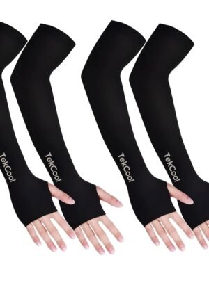 TEKCOOL Arm Sleeves for Men & Women UV Protection Hand Sleeves with Thumb for Boy & Girl Sun Protection Sleeves for Men Arm Sleeves for Women for Running, Hand Cover for Bike Riding Nylon