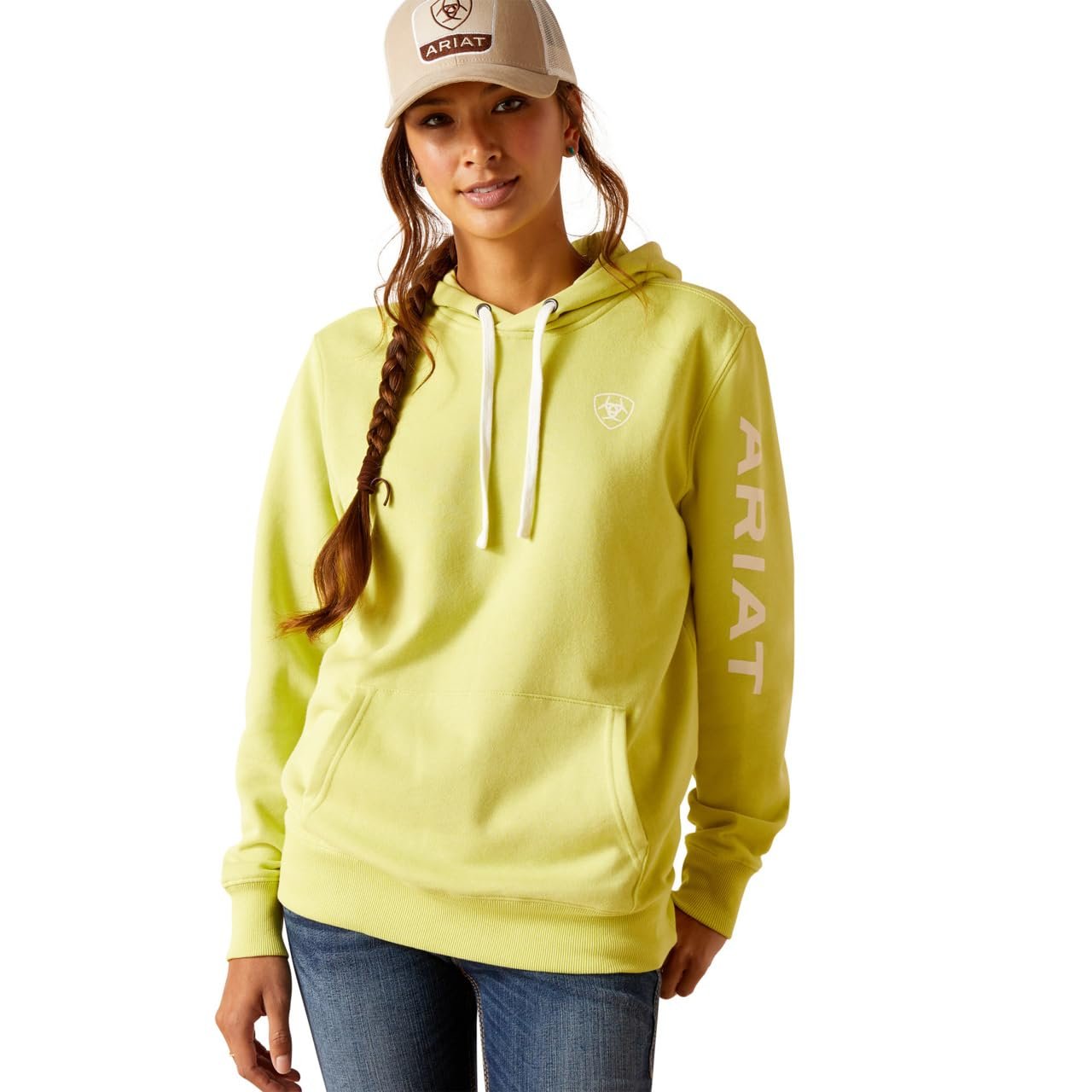 ARIAT Men's WMS Logo Hood Charcoal Heather