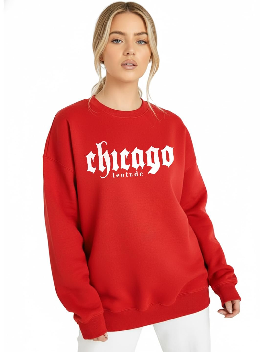LEOTUDE Women's Boyfriend Fit Loopknit Sweatshirt | Full Sleeve Drop Shoulder | Sweatshirt for Women - Image 25