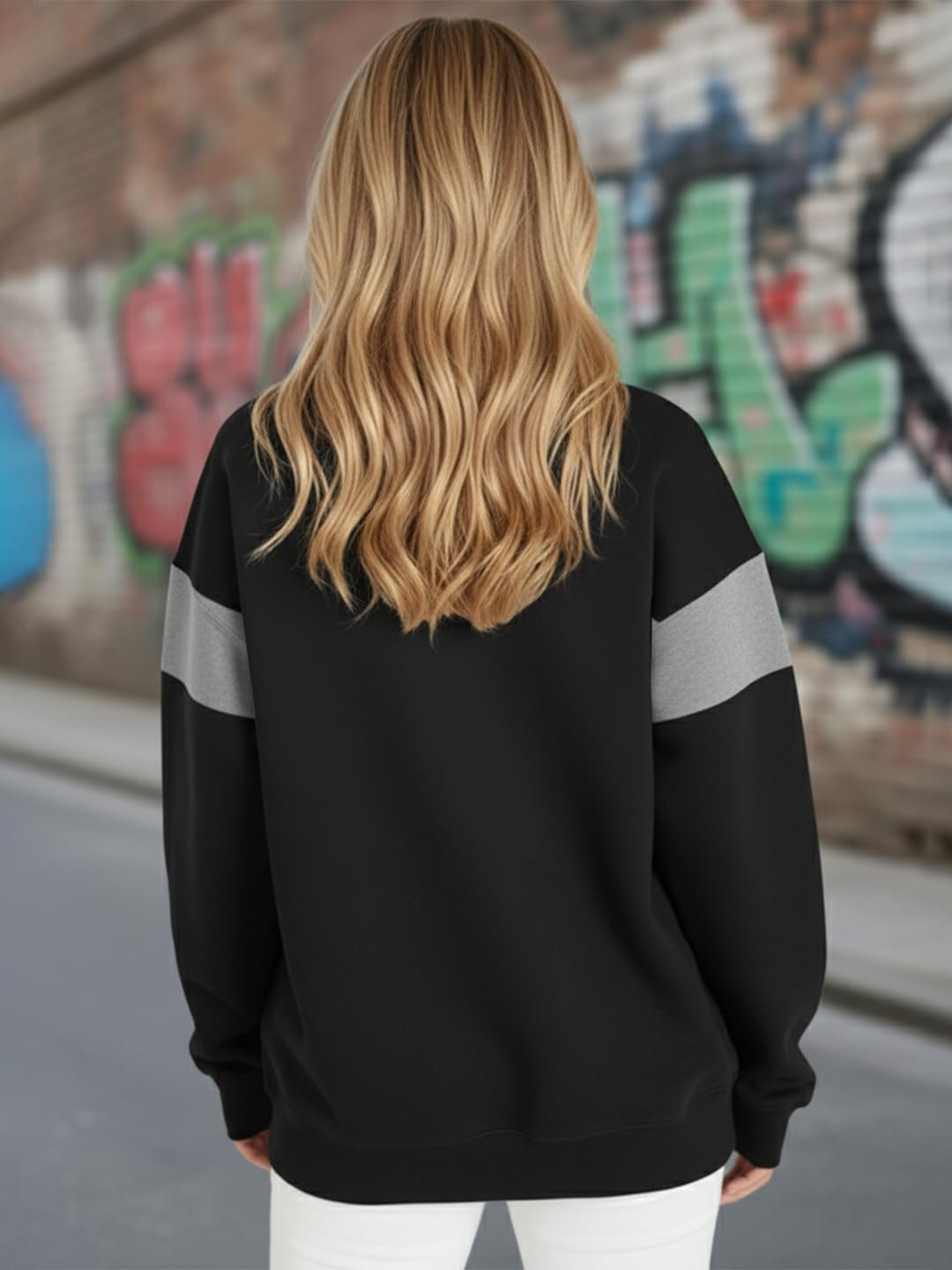 LEOTUDE Women's Boyfriend Fit Loopknit Sweatshirt | Full Sleeve Drop Shoulder | Sweatshirt for Women - Image 40