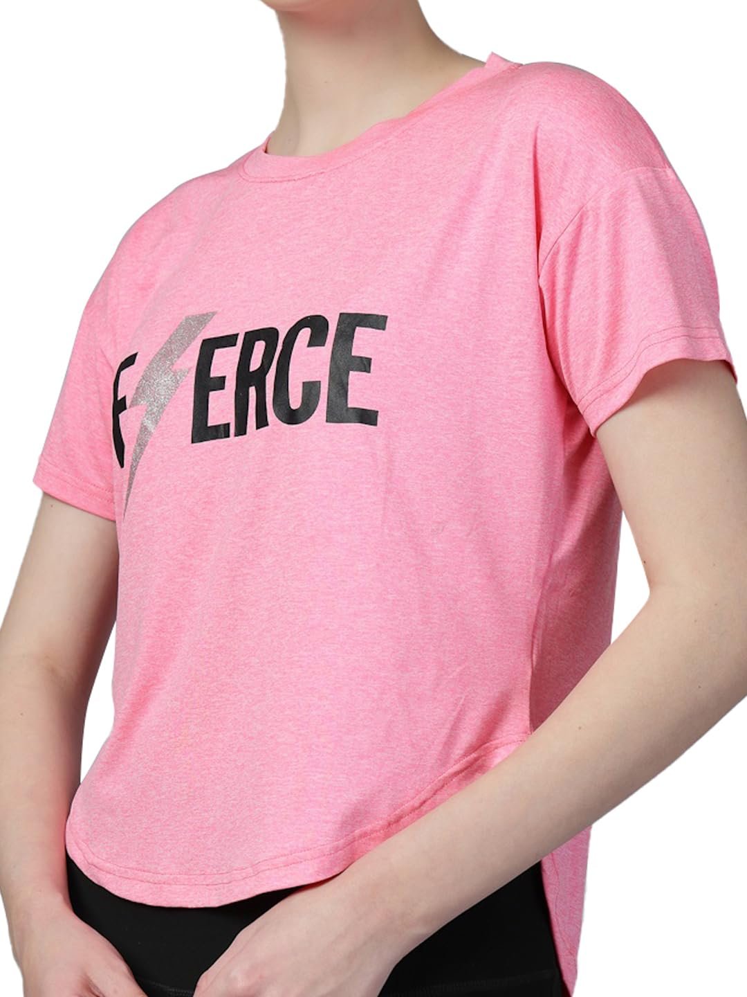 CHKOKKO Womens Stylish Activewear Quick Dry Lightweight Breathable Printed Round Neck Half Sleeve Regular Fit Gym T Shirt for Sports Yoga and Training - Image 7