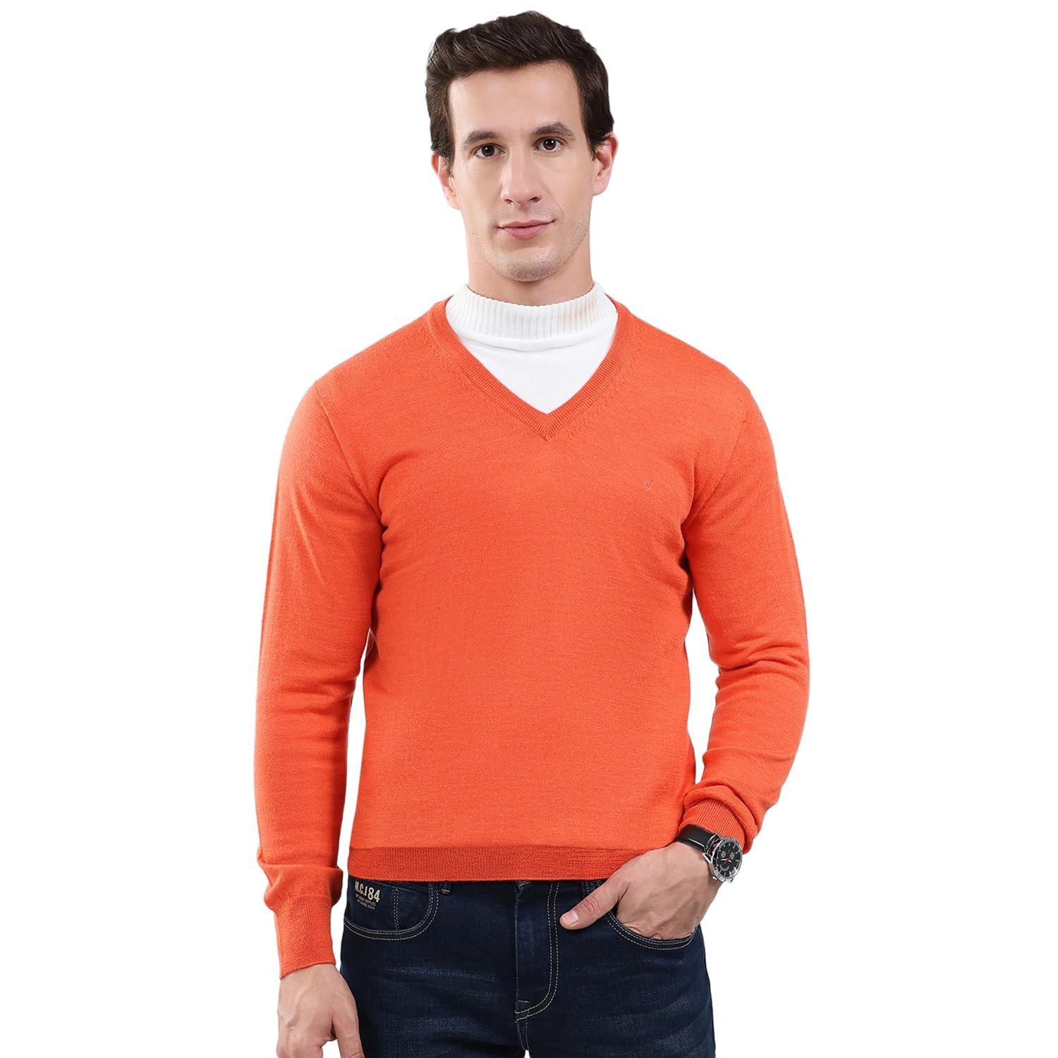Monte Carlo Men's V Neck Full Sleeve Pullover | Warm Woolen Sweater for Men |Soft Comfortable Knitted Winter Wear for Men - Image 6