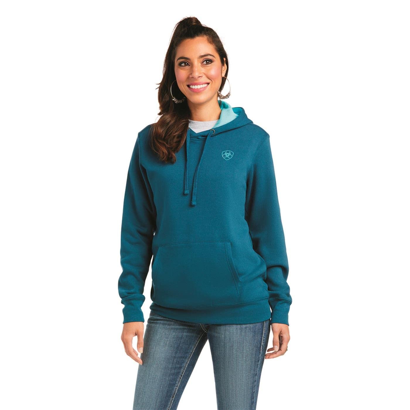 ARIAT Men's WMS Logo Hood Charcoal Heather - Image 17