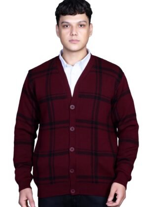 GODFREY V Neck Cardigans for Men - Full Sleeve Woolen Sweater for Man Winter Wear