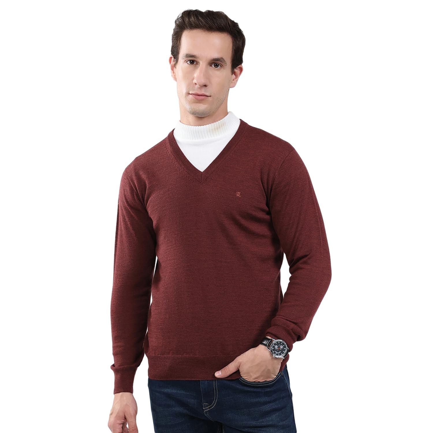 Monte Carlo Men's V Neck Full Sleeve Pullover | Warm Woolen Sweater for Men |Soft Comfortable Knitted Winter Wear for Men - Image 8