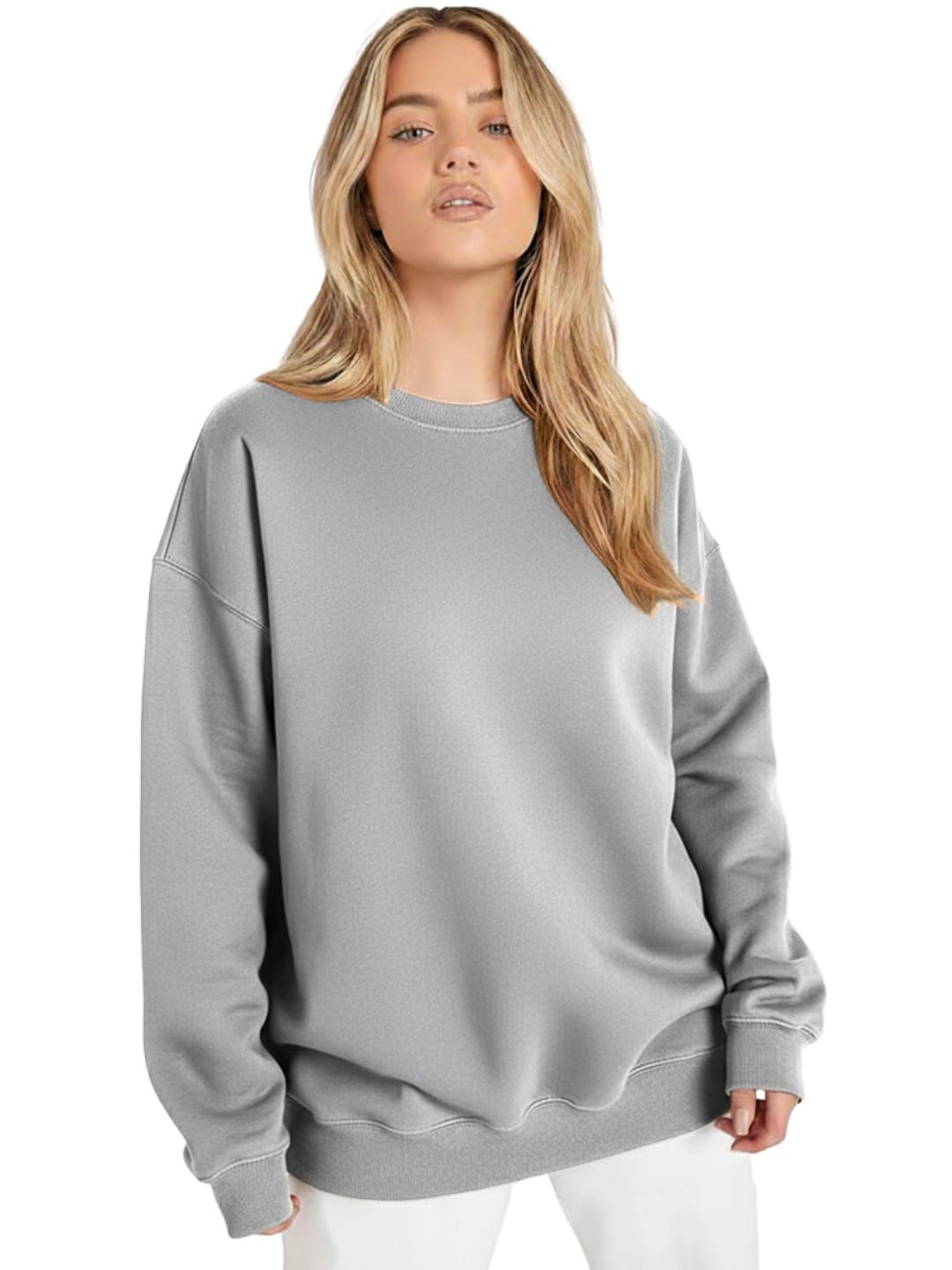 LEOTUDE Women's Boyfriend Fit Loopknit Sweatshirt | Full Sleeve Drop Shoulder | Sweatshirt for Women - Image 26
