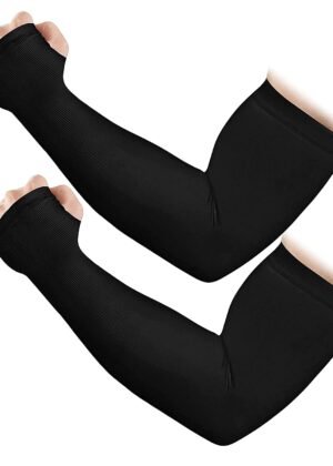 ARYADIT Unisex UV Sun Protection Cooling Arm Shield Compression Sports Tattoo Cover Up Sleeves For Men & Women (Black)