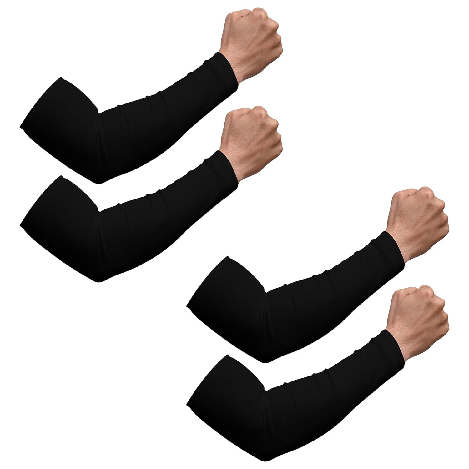 Kuber Industries Cotton Summer Arm Sleeves | UV Protection | Dust Protection | Unisex | White | 1 Pair - Image 13