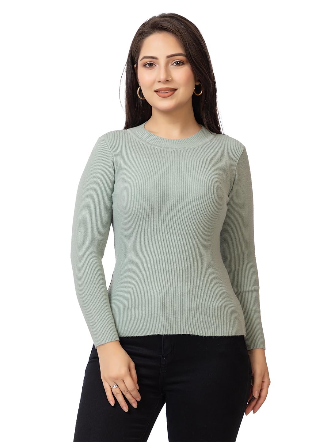 LASOON Women's Woolen Yarn Skivi Top Sweater | Warm High Neck Winter Wear | Soft & Stretchable Free Size Pullover for Women - Image 15