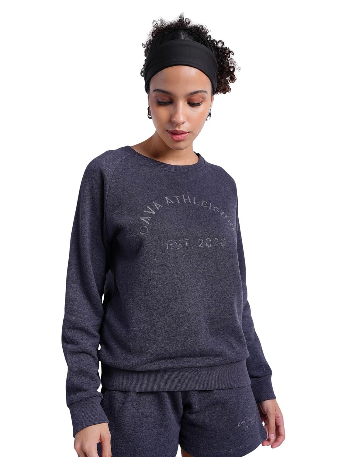CAVA Essential Sweatshirt for Women | Brushed Fleece, Round Neck, Full Sleeves, Ribbed Cuffs, Embroidery Detail | Cozy Loungewear & Travelwear - Image 7