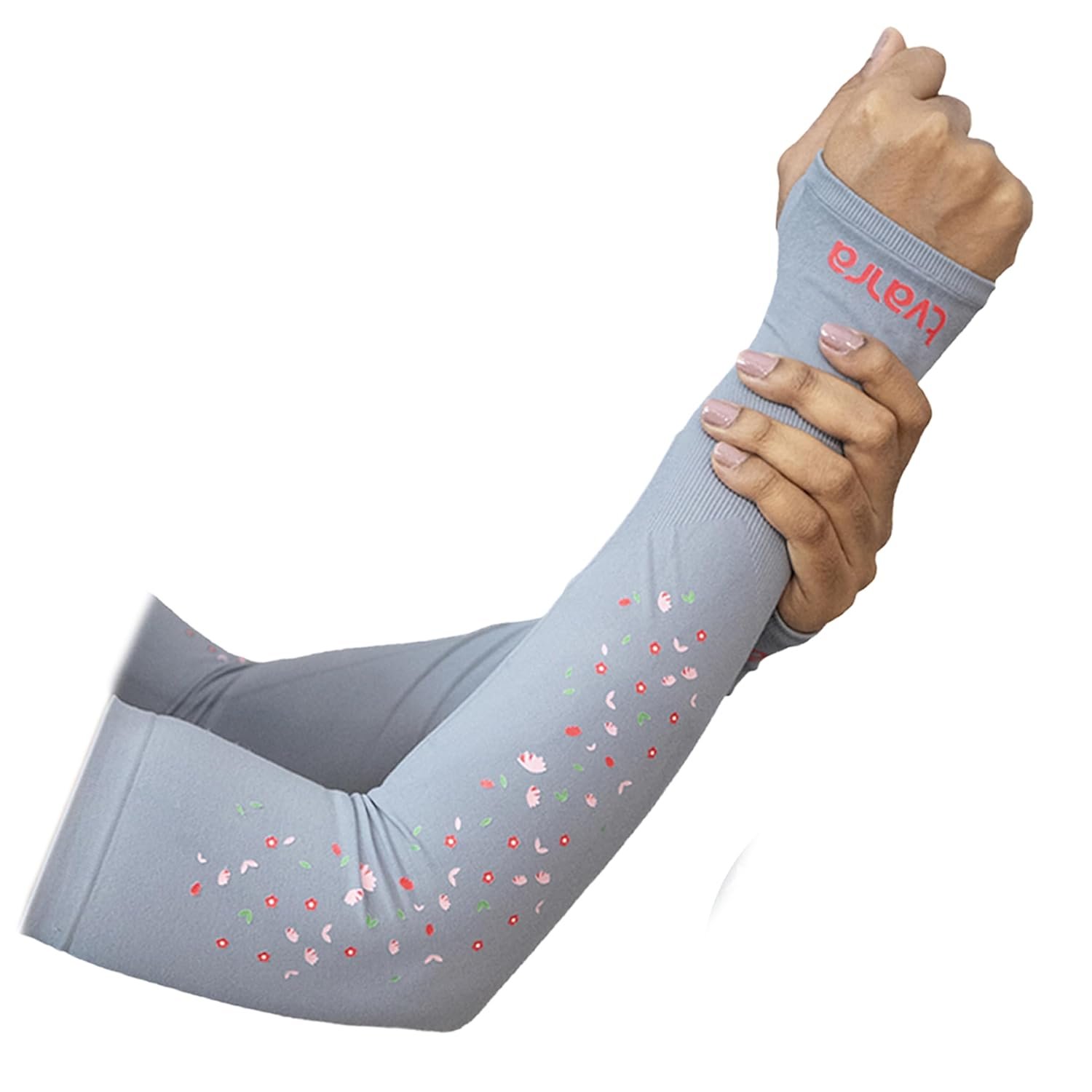 Anti-Tan Fingerless Arm Sleeves for Women|UV Protection Hand Cover Sleeves for Bike Riding, Running & Outdoor Use,Dust & Summer Protection Arm Sleeves for Girls (Petals Design) - Image 5