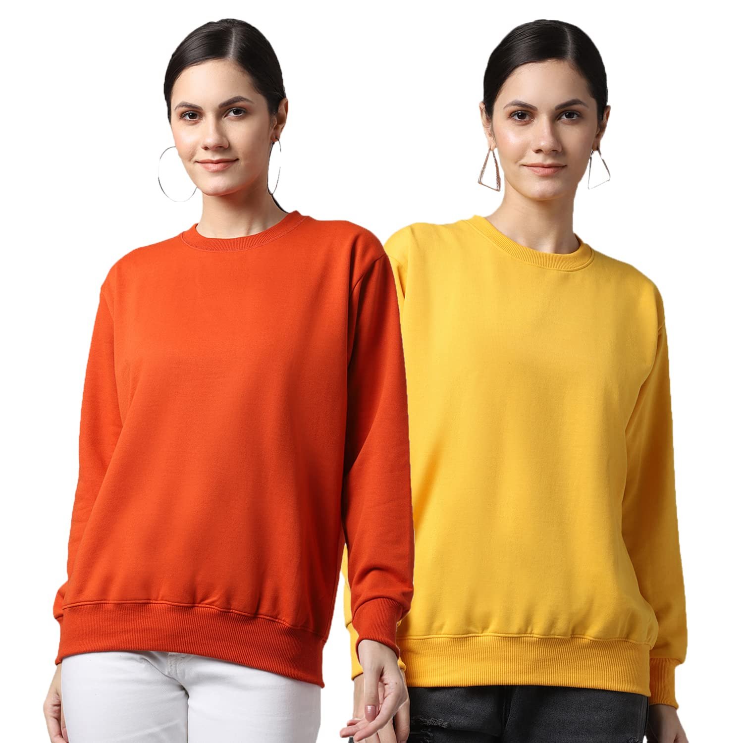 Mack Jonney Fleece Round Neck Sweatshirt for Women (Pack of 2)-SW_RRN_RST_Sky_002-P