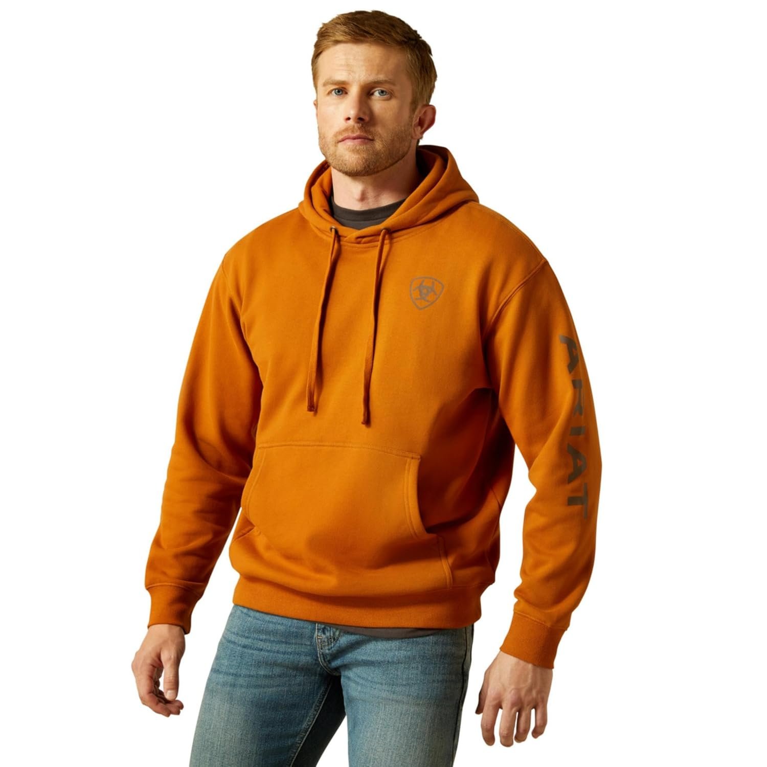 ARIAT Men's WMS Logo Hood Charcoal Heather - Image 10