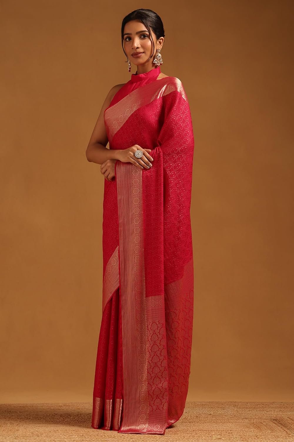 Soch Womens Georgette Woven Design Saree - Image 3
