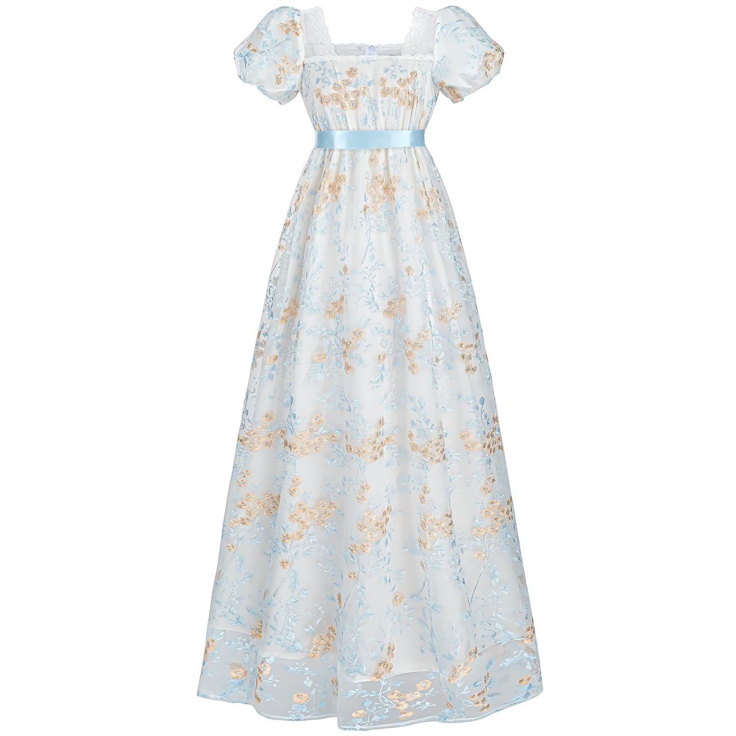 FCCAM Regency Dresses for Women Empire Waist Dress Victorian Ball Gown 1800s Regency Era Dress Regency Era Dress