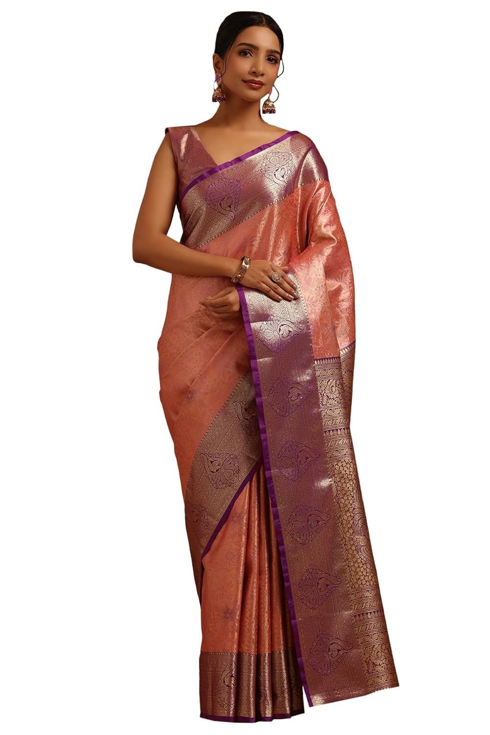 Soch Womens Silk Blend Botanical Zari Woven Saree - Image 2