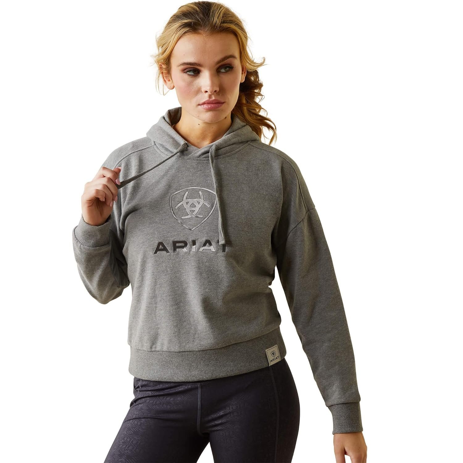 ARIAT Men's WMS Logo Hood Charcoal Heather - Image 15