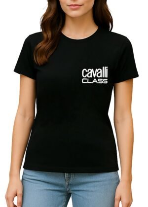 Cavalli Class - Women's Solid Cotton T Shirt | Fit Comfortable | Round Neck | Half Sleeve - Regular Fit