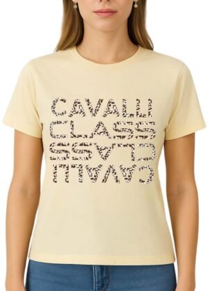 Cavalli Class - Women's Solid Cotton T Shirt | Fit Comfortable | Round Neck | Half Sleeve - Regular Fit