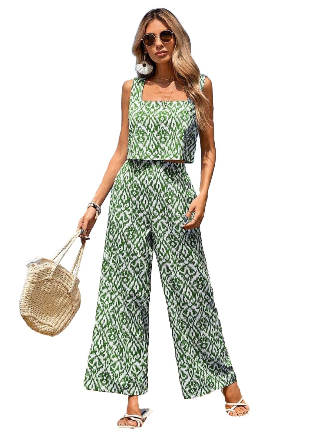 Trendy Queen Co Ord Set | Casual Wear Pant Top Set | Fancy Co-Ord Set | Full Pair Set | Coord Sets for Women | Crop Top Pant Set (SD817) - Image 9