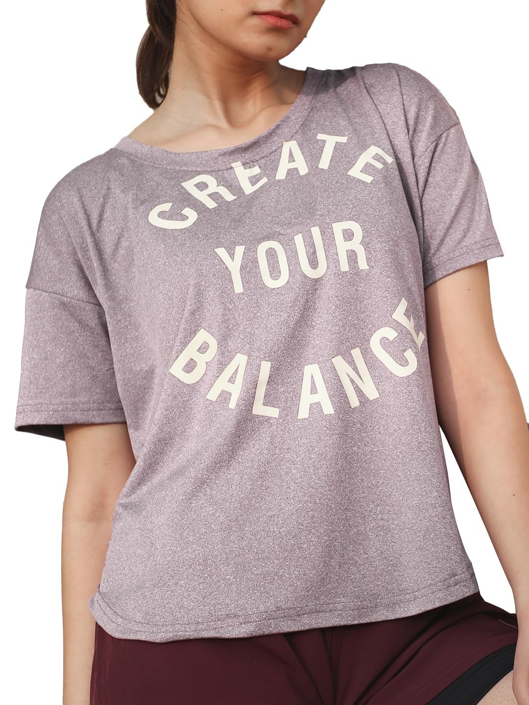 CHKOKKO Womens Stylish Activewear Quick Dry Lightweight Breathable Printed Round Neck Half Sleeve Regular Fit Gym T Shirt for Sports Yoga and Training - Image 10