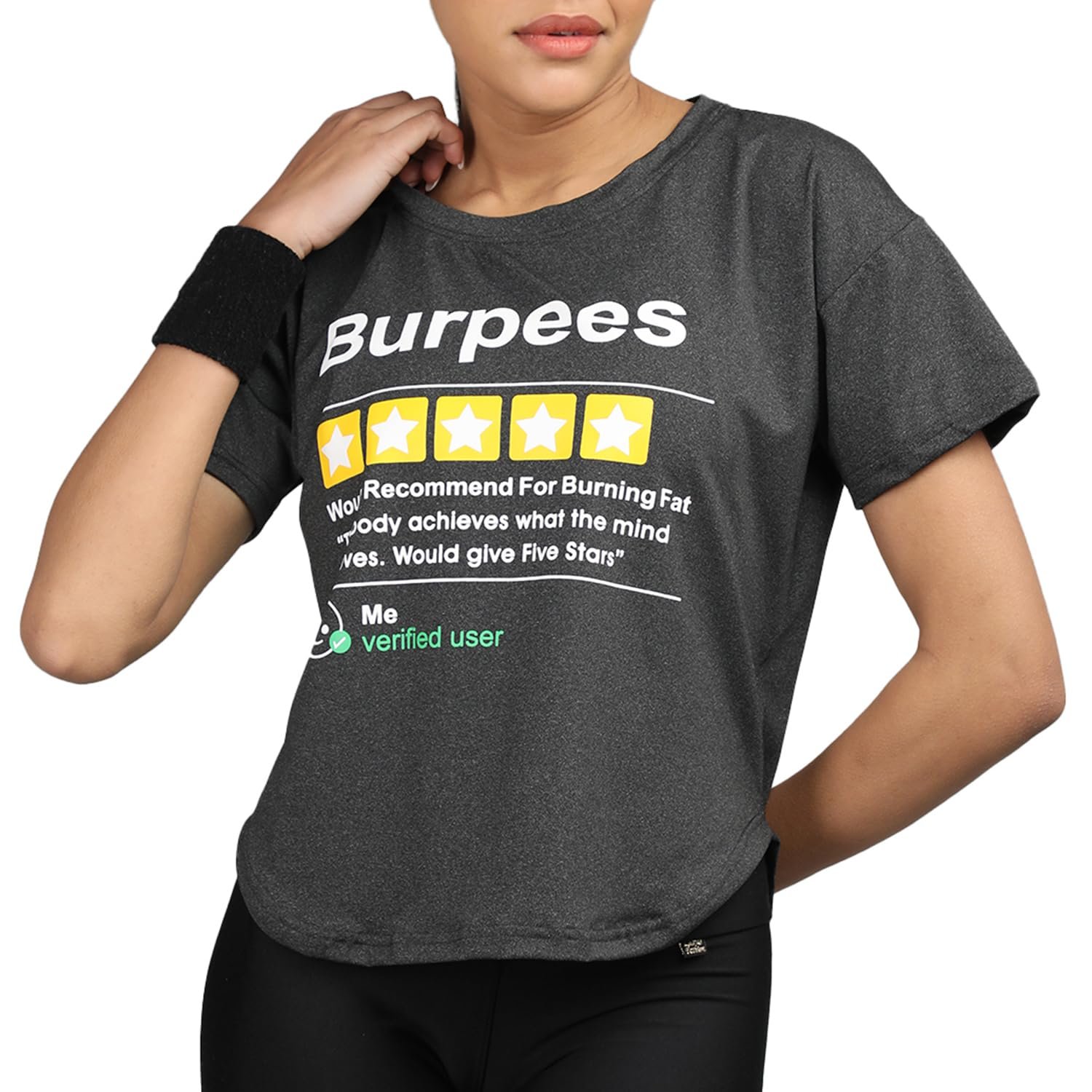 CHKOKKO Womens Stylish Activewear Quick Dry Lightweight Breathable Printed Round Neck Half Sleeve Regular Fit Gym T Shirt for Sports Yoga and Training - Image 12