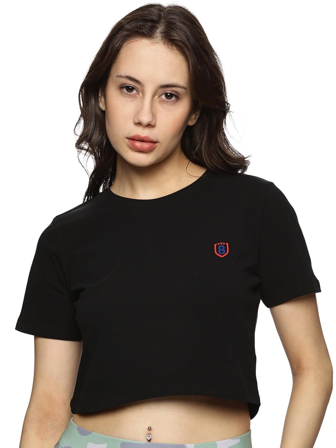 DOMIN8 Women's Solid Relaxed Fit Crop Top - Image 4