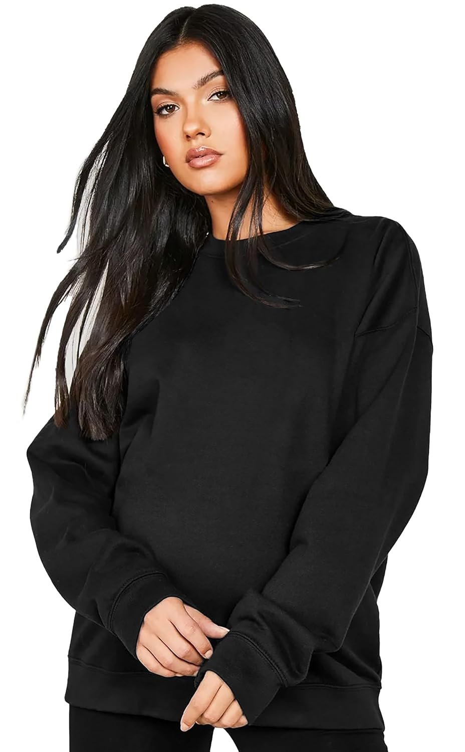 LEOTUDE Women's Boyfriend Fit Loopknit Sweatshirt | Full Sleeve Drop Shoulder | Sweatshirt for Women - Image 27