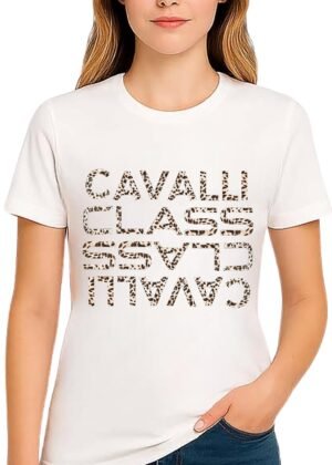Cavalli Class - Women's Solid Cotton T Shirt | Fit Comfortable | Round Neck | Half Sleeve - Regular Fit