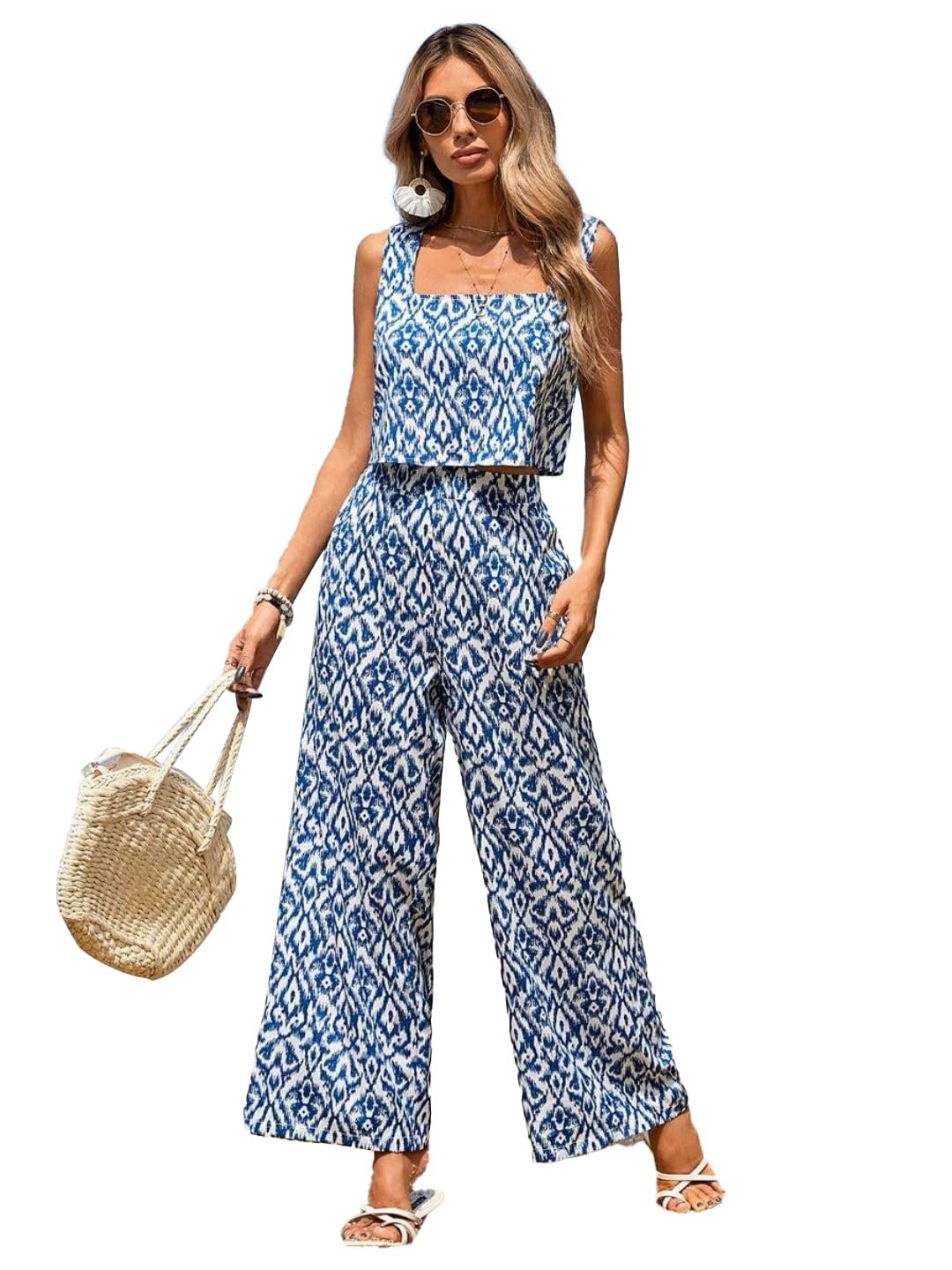 Trendy Queen Co Ord Set | Casual Wear Pant Top Set | Fancy Co-Ord Set | Full Pair Set | Coord Sets for Women | Crop Top Pant Set (SD817)