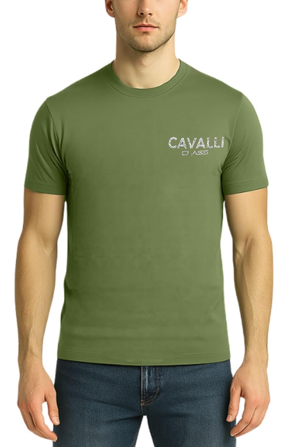 Cavalli Class -Men's Cotton T Shirt |Round Neck T-Shirt | Half Sleeve-Regular Fit Tshirt - Image 4