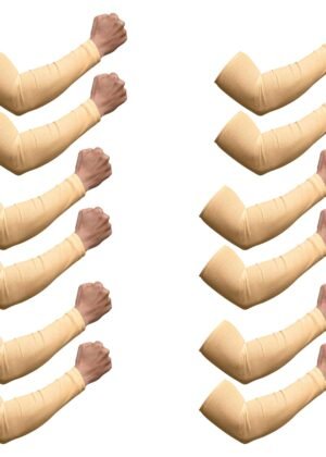 Kuber Industries Cotton Summer Arm Sleeves | UV Protection | Dust Protection | Unisex | White | 1 Pair