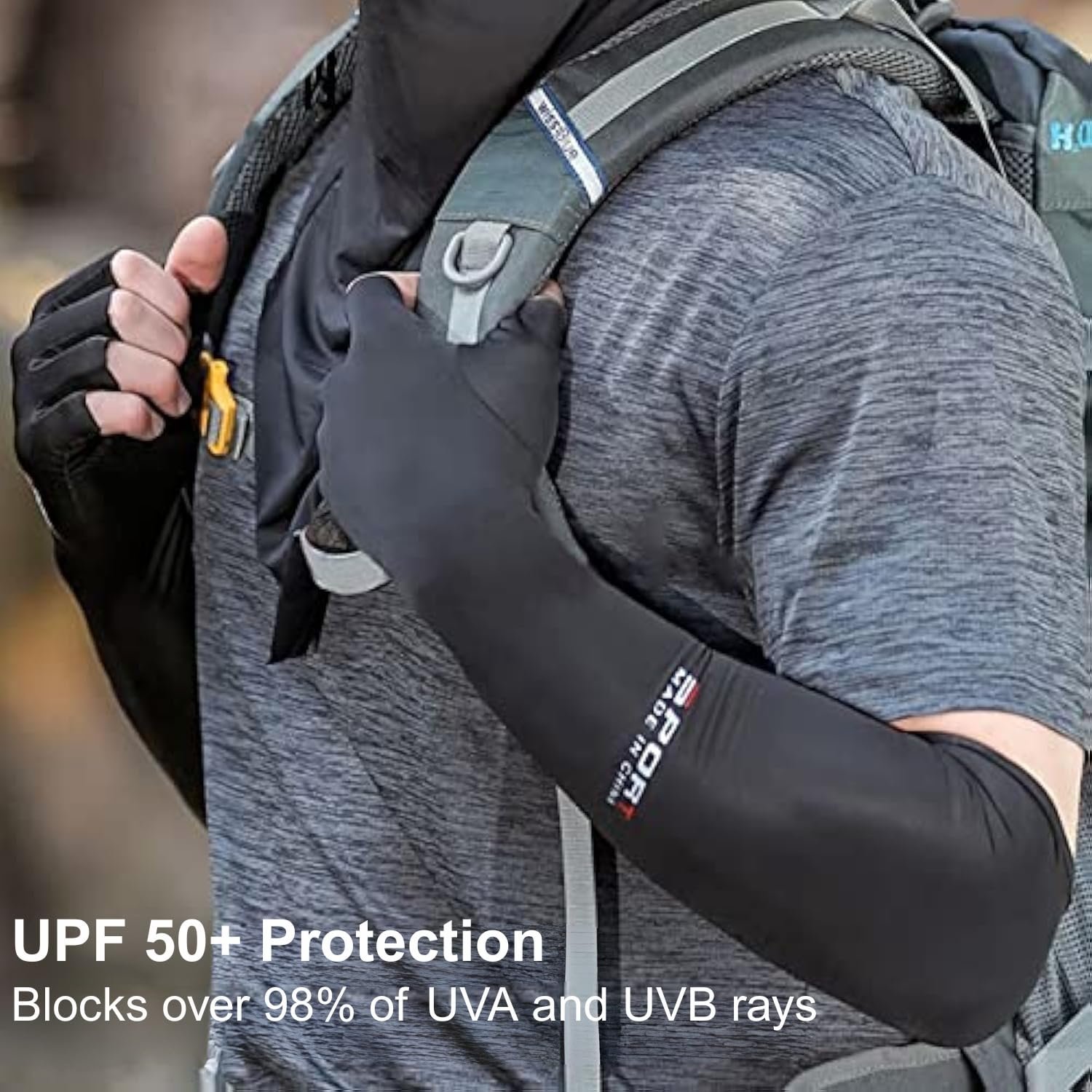 Ahamo Half-Finger Cooling Arm Sleeves Gloves for Men Women - UPF50+ Sun Protection, Breathable & Anti-Slip Design for Bike Riding, Driving, Outdoor Sports - Image 5