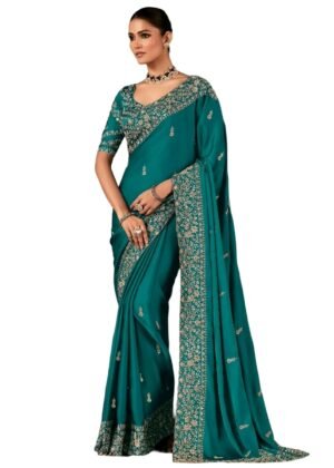 Premium Fancy Embroidered Saree with Heavy Blouse | Bridal Saree for Women 18237 (ST06)