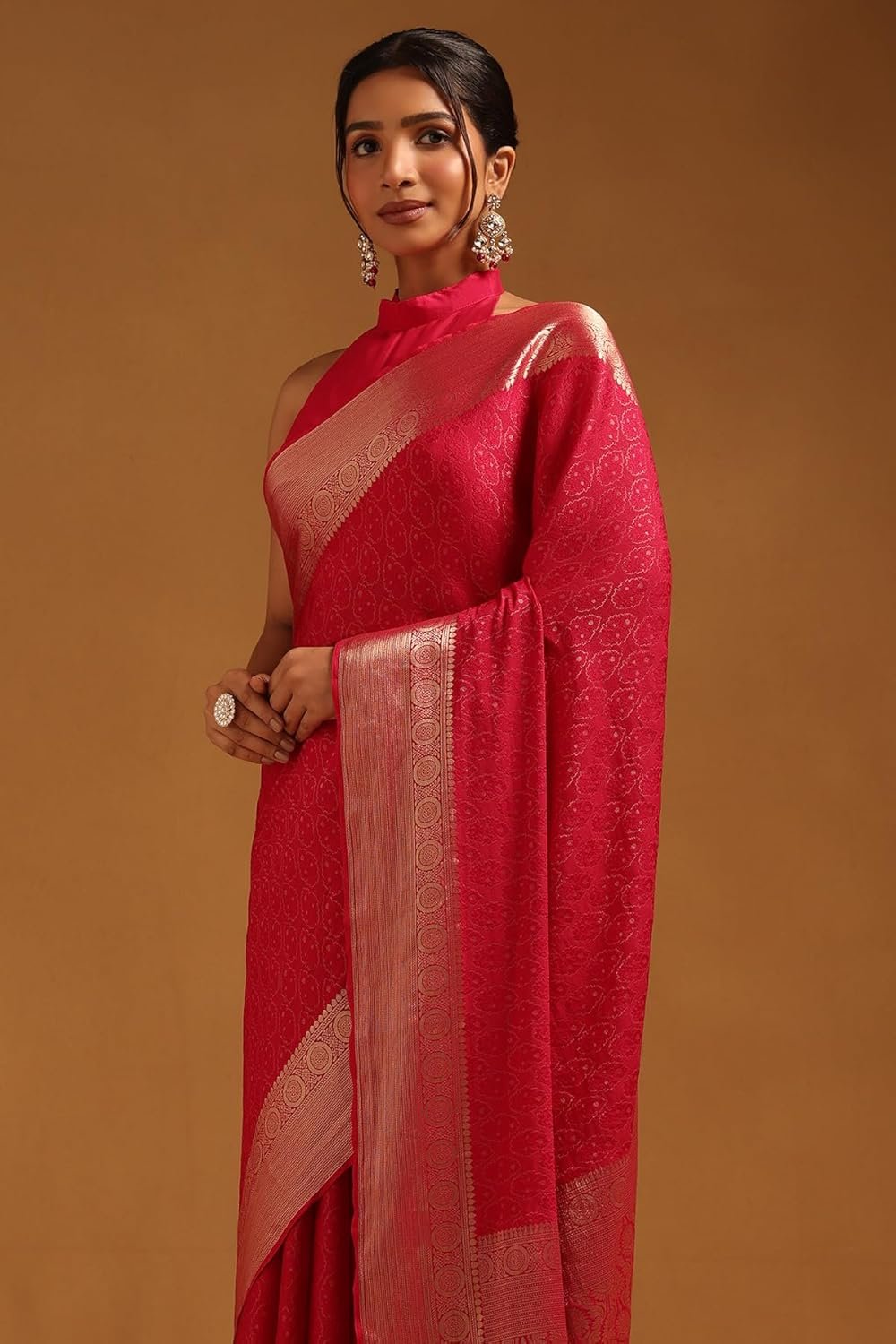Soch Womens Georgette Woven Design Saree - Image 2