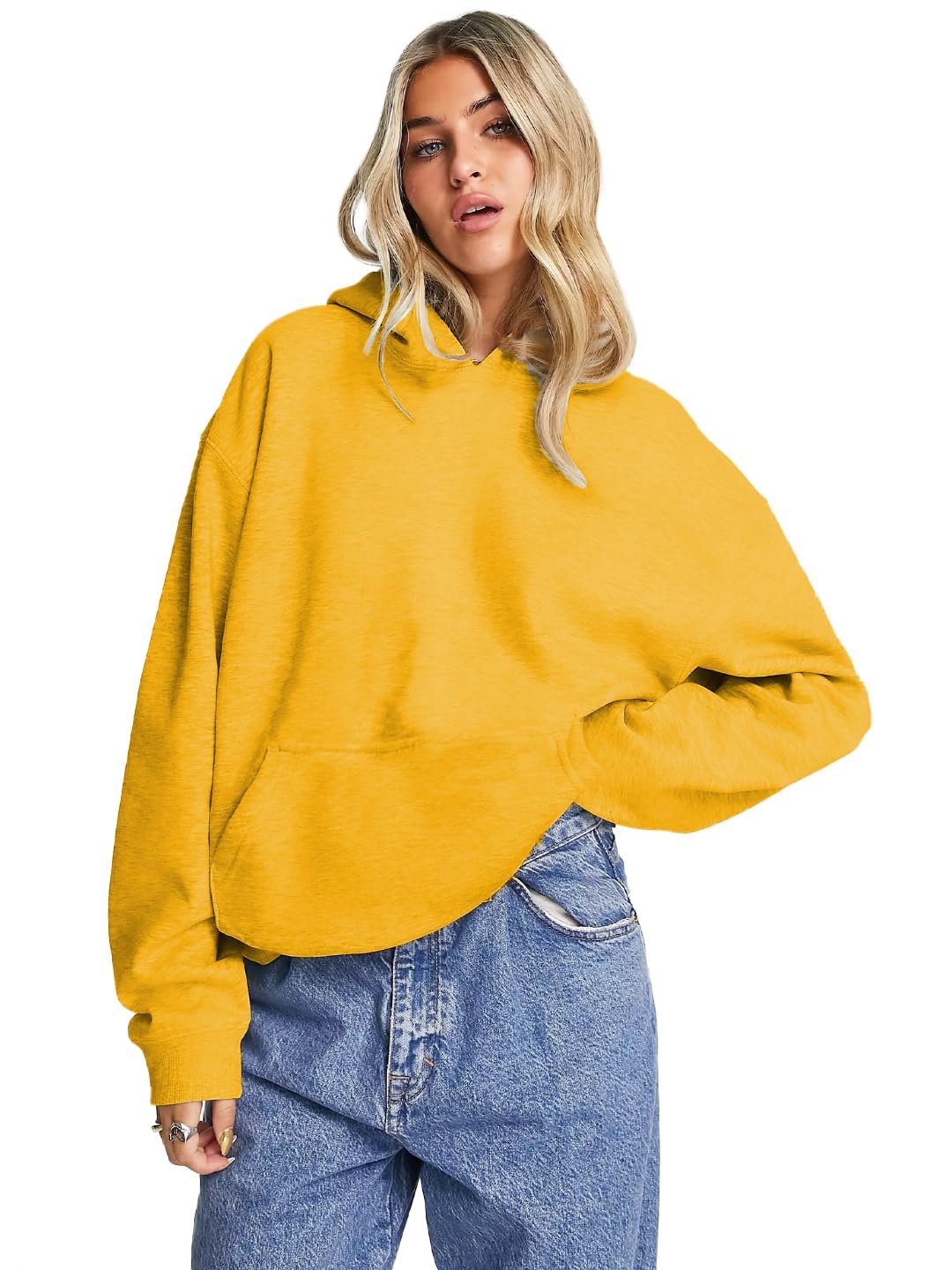 LEOTUDE Women's Oversized Loopknit Drop Shoulder Hooded Neck Sweatshirt || Women Winter wear - Image 3