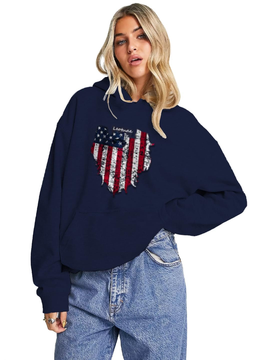 LEOTUDE Women's Oversized Loopknit Drop Shoulder Hooded Neck Sweatshirt || Women Winter wear