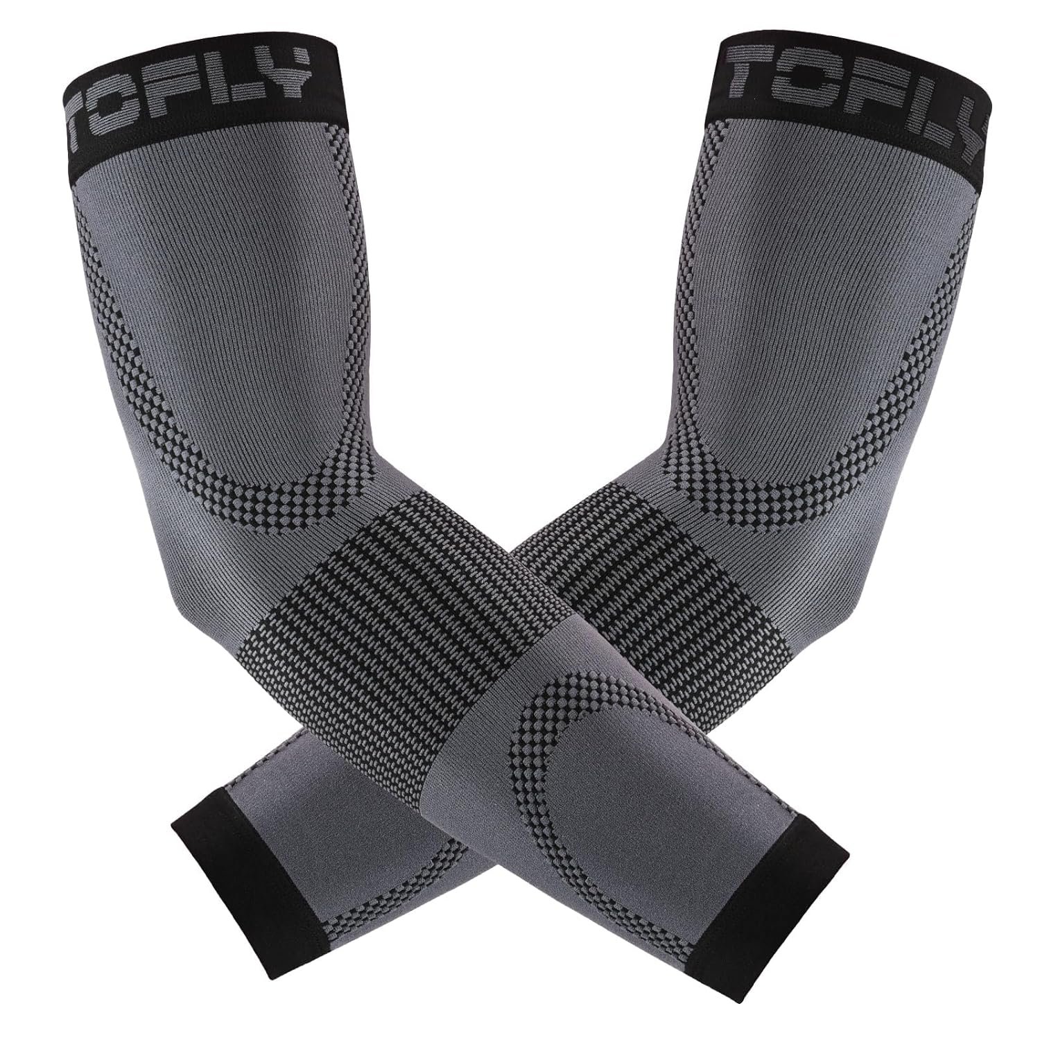 TOFLY Compression Arm Sleeve for Men Women, Arm Sleeves with Enhance Graduated Compression, Arm Anti Swelling Support, Relieves Pain & Supports Muscles and Joints, 1 Pair - Image 2