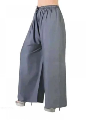 Generic Women's Casual Rayon Solid Ankle Length Palazzo (Grey, Free Size)
