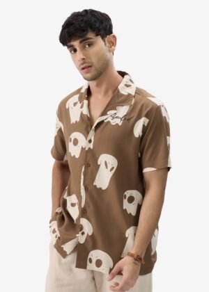 Men Regular Fit Graphic Print Button Down Collar Casual Shirt