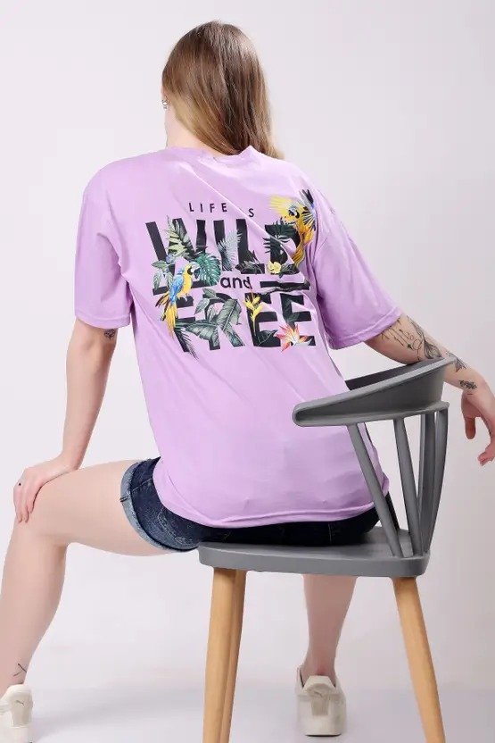 Women Graphic Print Round Neck Cotton Blend Multicolor T-Shirt